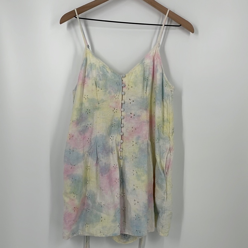 American Eagle AEO | Tie Dye Button Front Sleeveless Romper Playsuit Medium 4848